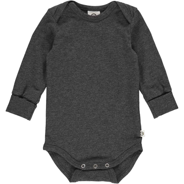 Cozy Me Long Sleeve Bodysuit - Iron Grey Melange