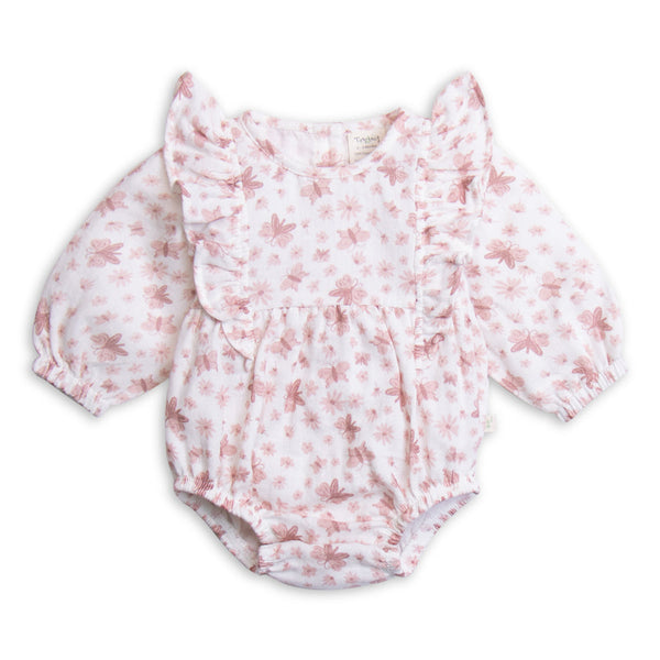 Ruffle Long Sleeve Bodysuit - Butterfly