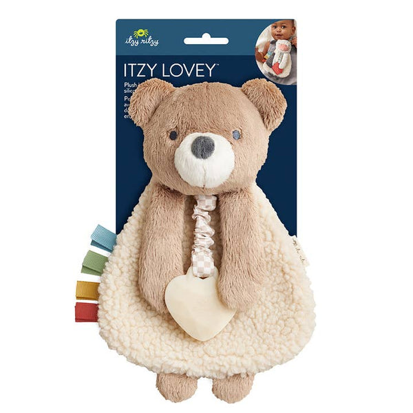 Itzy Lovey Bear Plush with Silicone Teether Toy