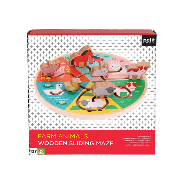 Farm Animals Wooden Sliding Maze