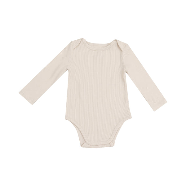 Long Sleeve Bodysuit - Waffle Oatmeal