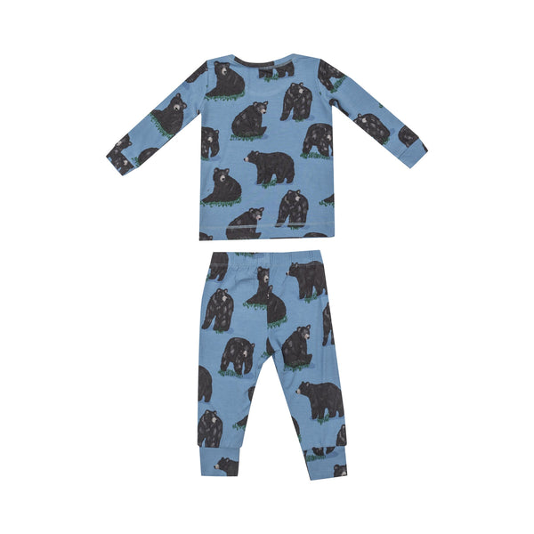 Long Sleeve Bamboo Loungewear Set - Black Bears