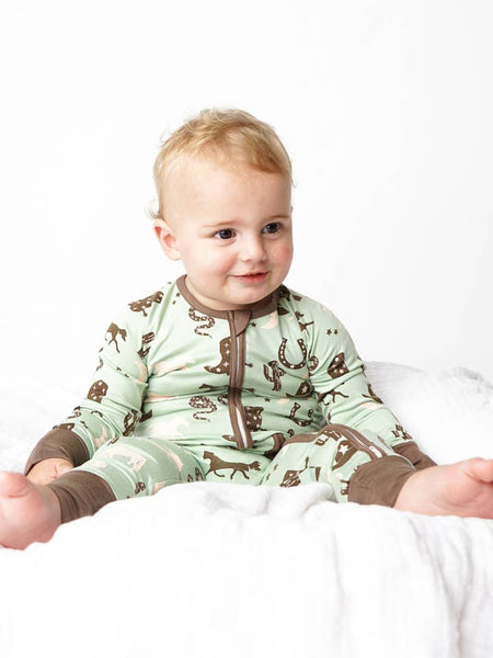 Bamboo Baby Convertible Romper - Giddyup!