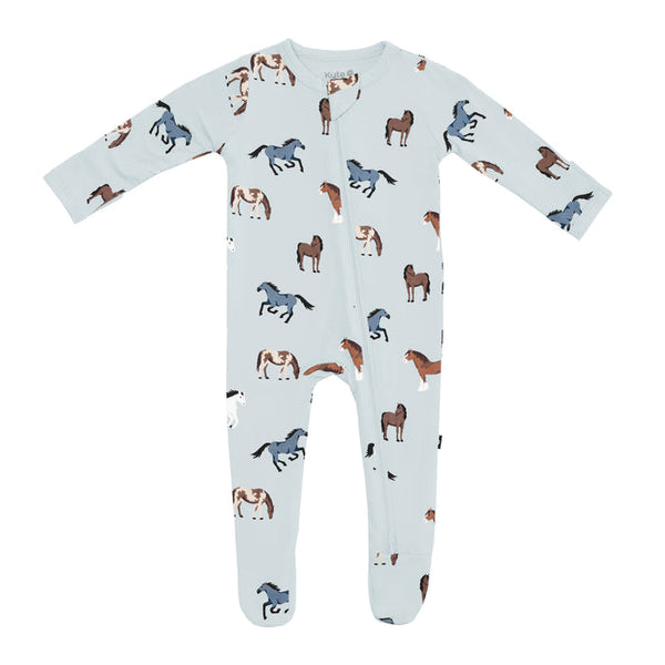 Bamboo Zippered Footie - Horse