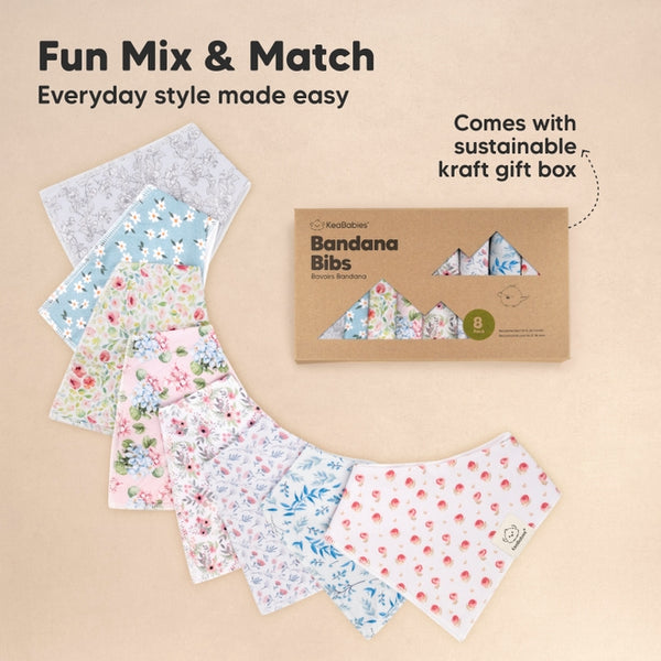 Organic Cotton Bandana Bibs - Flourish