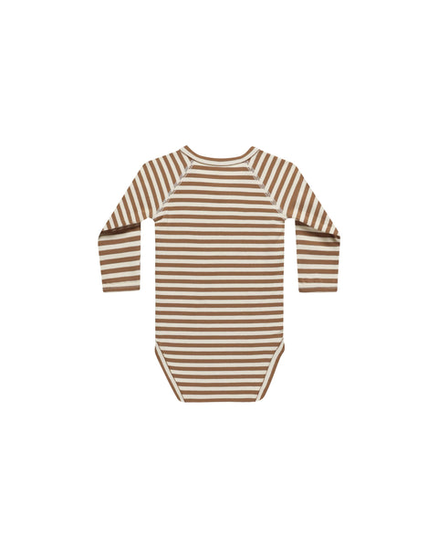 Side Snap Bodysuit - Cinnamon Stripe