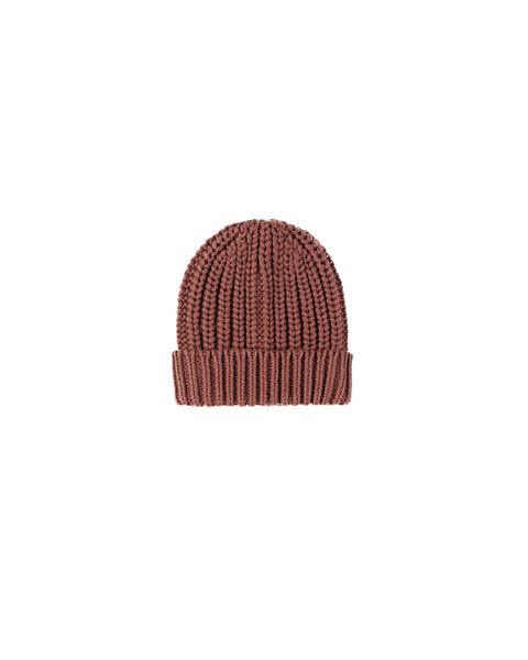 Chunky Knit Beanie - Cranberry