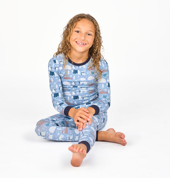 Bamboo Two Piece Long Sleeve Pajamas - Polar Pals