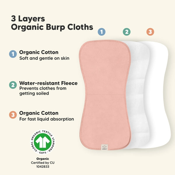 Organic Urban Burp Cloths - Mauve - Set of 5