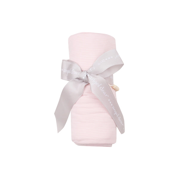 Bamboo Swaddle Blanket - Light Pink Stripe