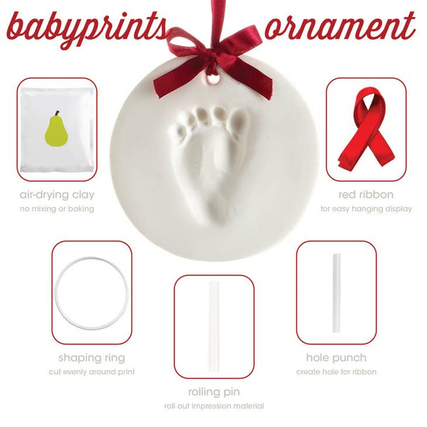 Baby Christmas Handprint or Footprint Keepsake Ornament