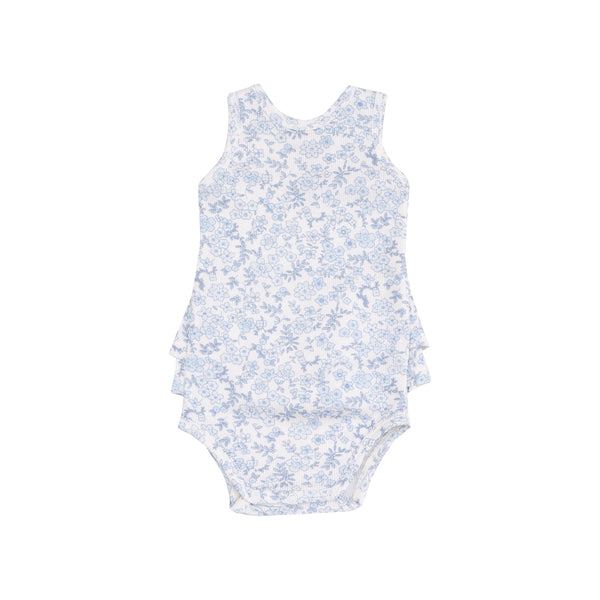 Ruffle Tank Bubble - Blue Calico Floral