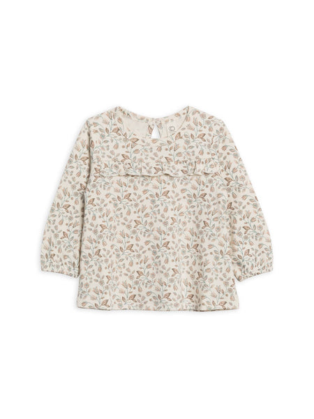 Sorren Ruffle Long Sleeve Top - Yuma Floral/Teal + Taupe