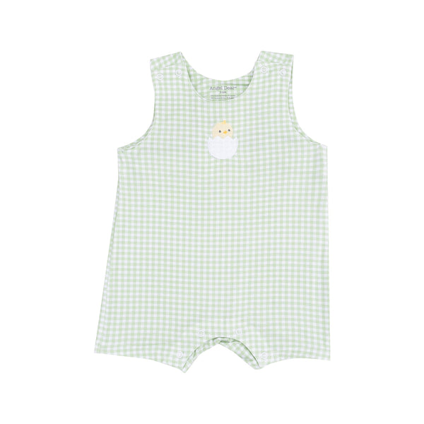 Shortie Romper - Mini Gingham Green Easter