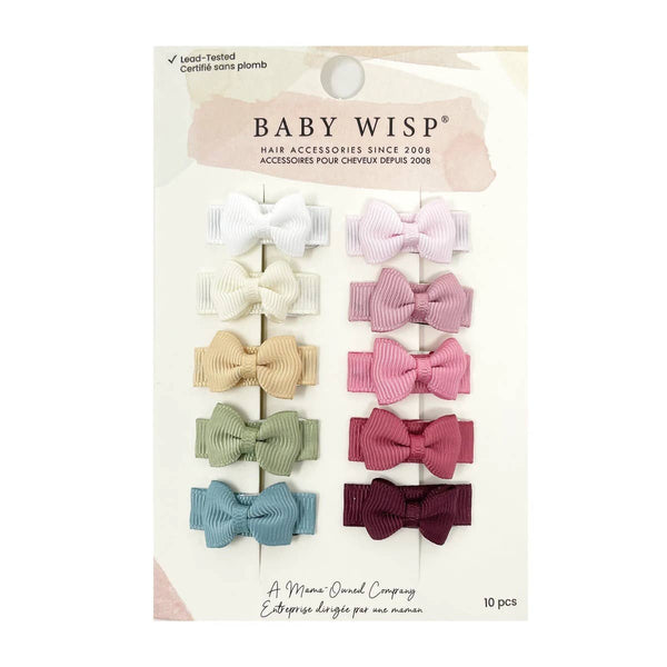 10-Piece Tiny Tuxedo Snap Hair Bows - Ariel