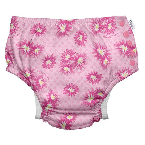 Eco Snap Swim Diaper with Gusset - Pink Chilenito Cactus Flower