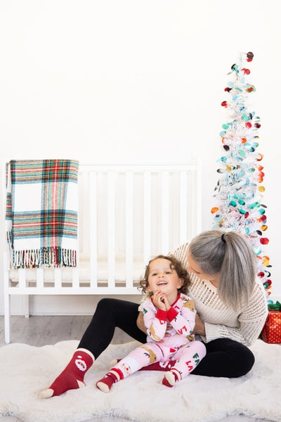 Parent & Baby Christmas Santa Holiday Sock Set