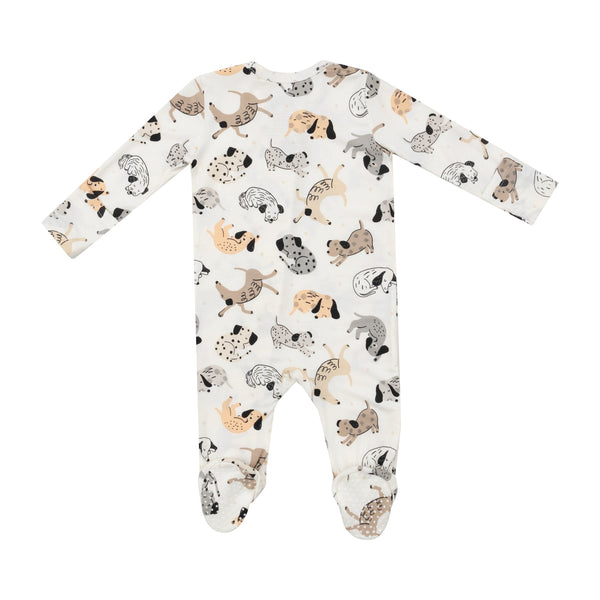 Bamboo Zipper Footie - Cozy Pups