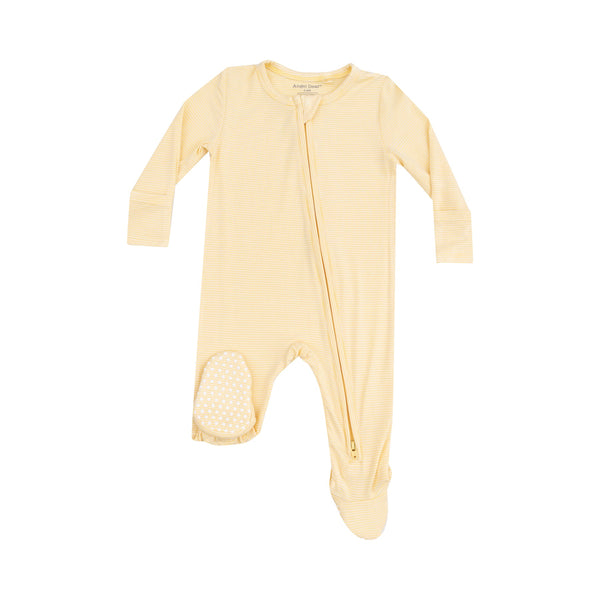 Bamboo Zipper Footie - Stripe Baby Chicks