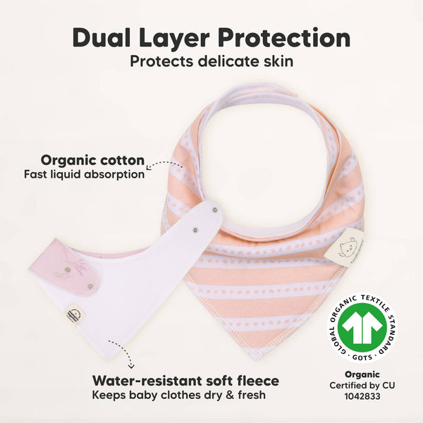 Organic Cotton Bandana Bibs - Sweet Charm