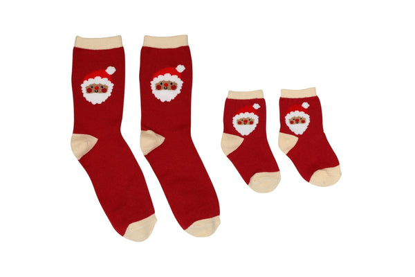 Parent & Baby Christmas Santa Holiday Sock Set