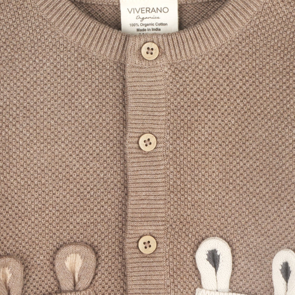 Animal Pocket Button Cardigan Sweater