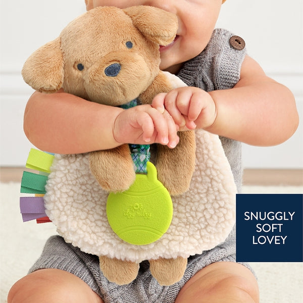 Itzy Lovey Puppy Plush with Silicone Teether Toy