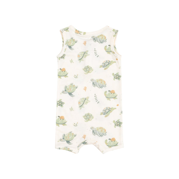 Shortie Romper - Sea Turtles Rib