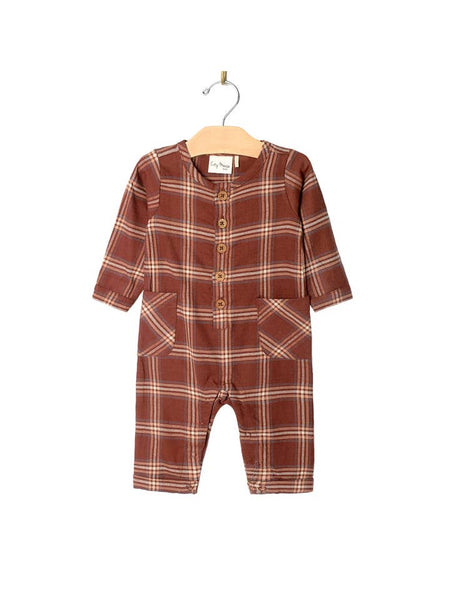 Cargo Long Leg Romper - Fall Rust