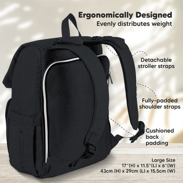 Explorer Diaper Backpack - Trendy Black