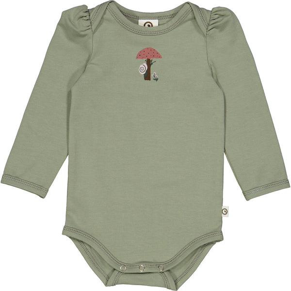 Botany Puff Long Sleeve Bodysuit - Poetry Green