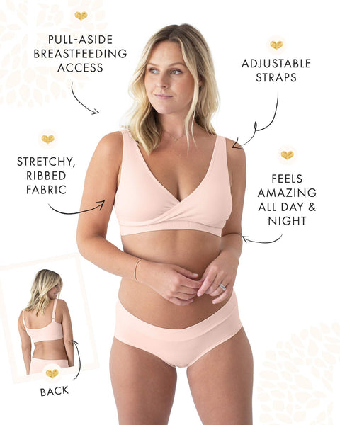 Sublime Adjustable Crossover Nursing and Lounge Bra - Soft Pink