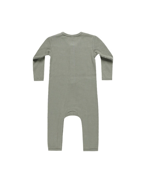 Ribbed Baby Jumpsuit - Basil