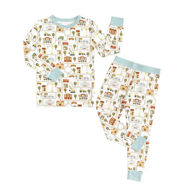 Bamboo Two Piece Long Sleeve Pajamas - Let's Go City