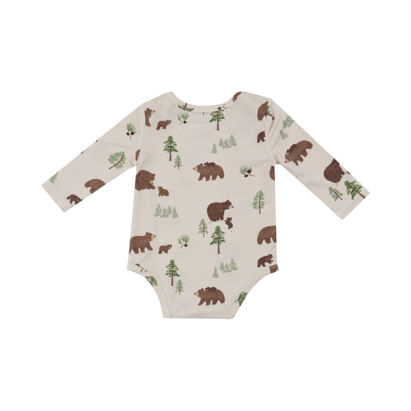 Long Sleeve Bodysuit - Sweet Brown Bears