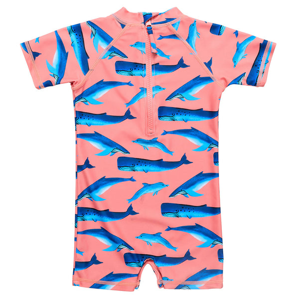 Whale Tail Short Sleeve Sun Suit