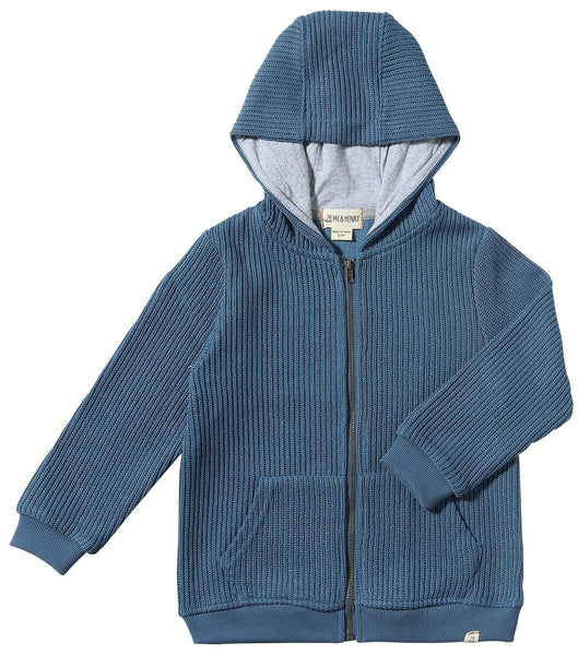 Bellamy Knitted Hooded Sweater - Blue