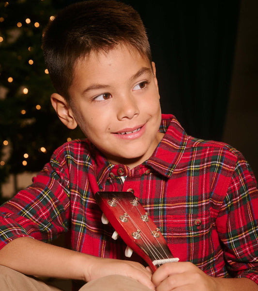 Red Plaid Button Down Shirt