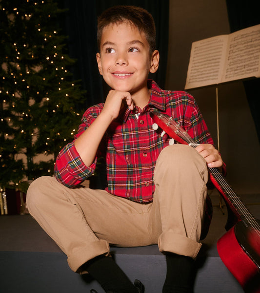 Red Plaid Button Down Shirt