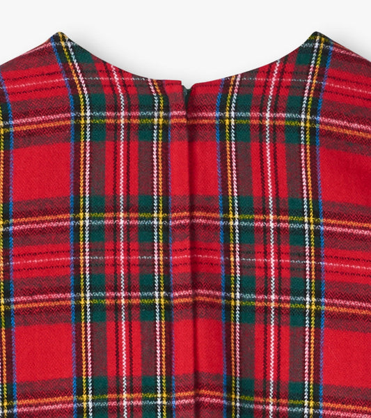 Girls Red Plaid A-Line Dress