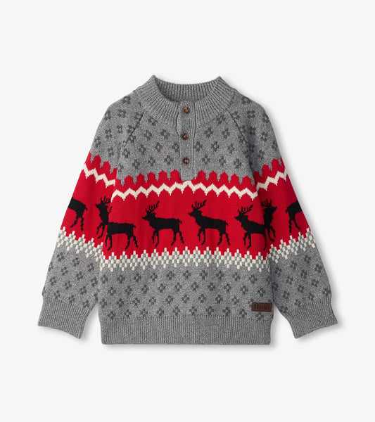 Winter Elks Mockneck Sweater