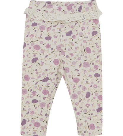 Leggings - Eggnog/Pink Floral