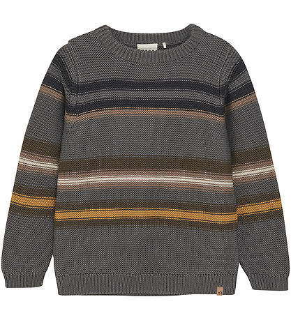 Long Sleeve Knit Pullover - Gargoyle Stripe