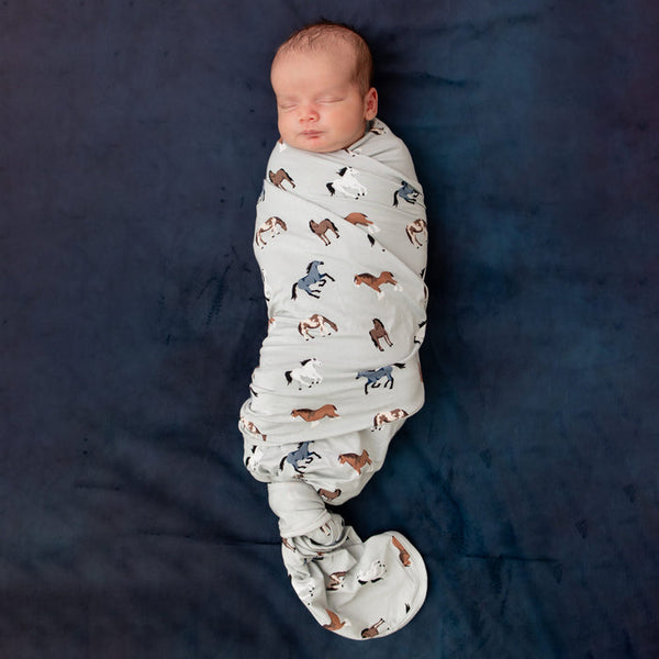 Bamboo Swaddling Blanket - Horse