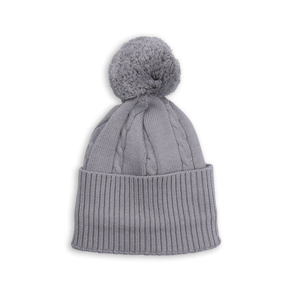 Knitted Pom Beanie - Drizzle