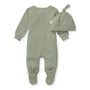 Ribbed Jumpsuit & Hat Set - Marine Green