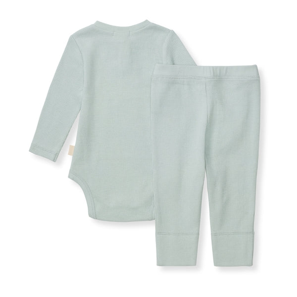 Organic Cotton Thermal Top & Pant Set - Cloudy