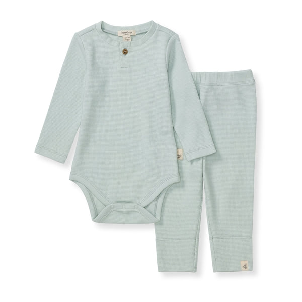 Organic Cotton Thermal Top & Pant Set - Cloudy