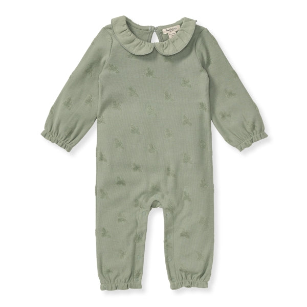 Raised Terry Bee Jumpsuit - Marine Green