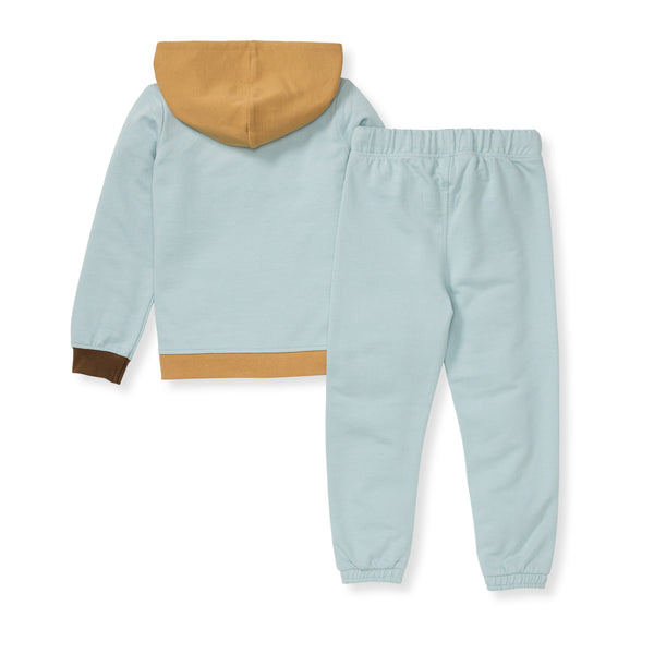 Color Blocked Hoodie & Pant Set - Rainfall